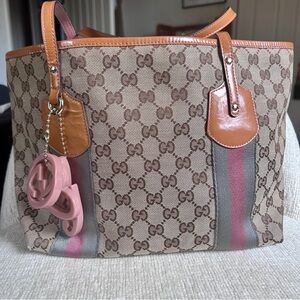 Gucci Canvas GG Jolie Web Tote